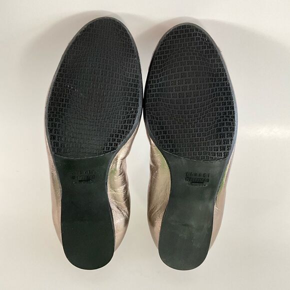 Stuart Weitzman Patent Leather Two-tone Ballet Flats Pewter 8 - Picture 9 of 12